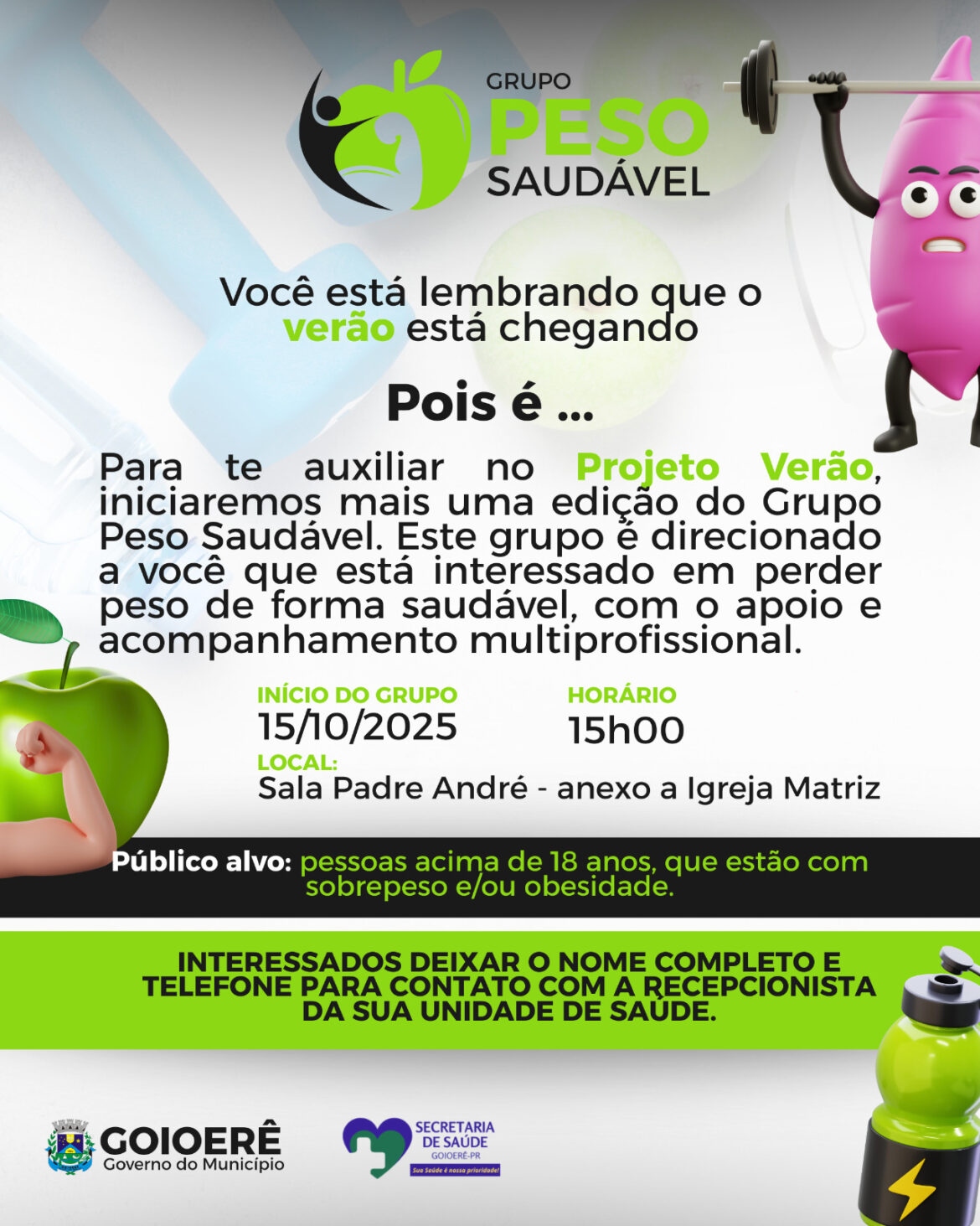 Administração Municipal lança nova edição do Grupo Peso Saudável com foco no Projeto Verão