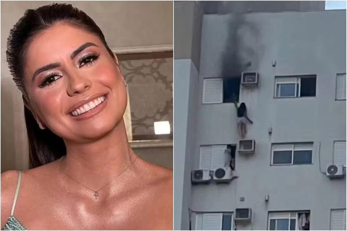 Juliane Vieira, de 28 anos, salvou a mãe e o primo de um incêndio em Cascavel.