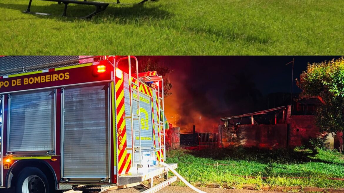 Bombeiro sofre queimaduras durante combate a incêndio em Goioerê