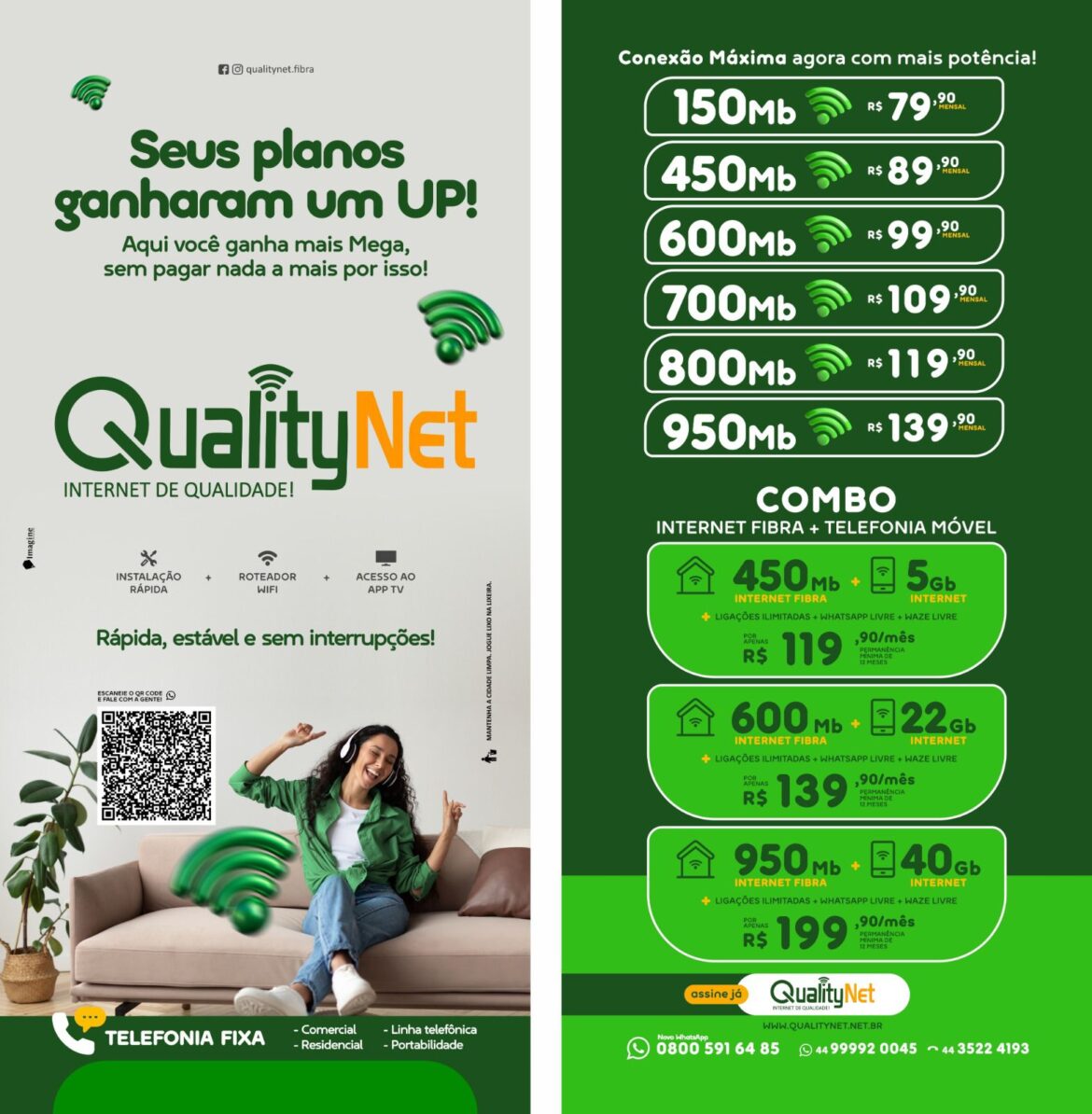 Qualitynet apresenta novos planos de internet