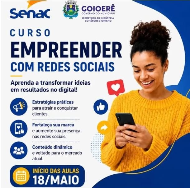Governo Municipal abre curso para ensinar empreendedores a vender mais pelas redes sociais