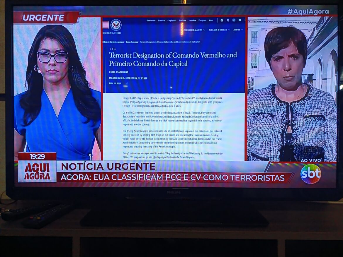 URGENTE: EUA CLASSIFICAM PCC E COMANDO VERMELHO COMO ORGANIZAÇÕES TERRORISTAS INTERNACIONAIS