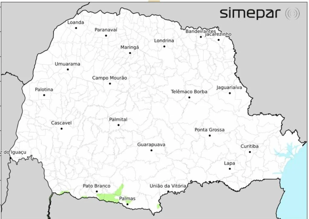 Depois da chuvarada, frio de 3°C e geada chegam ao Paraná