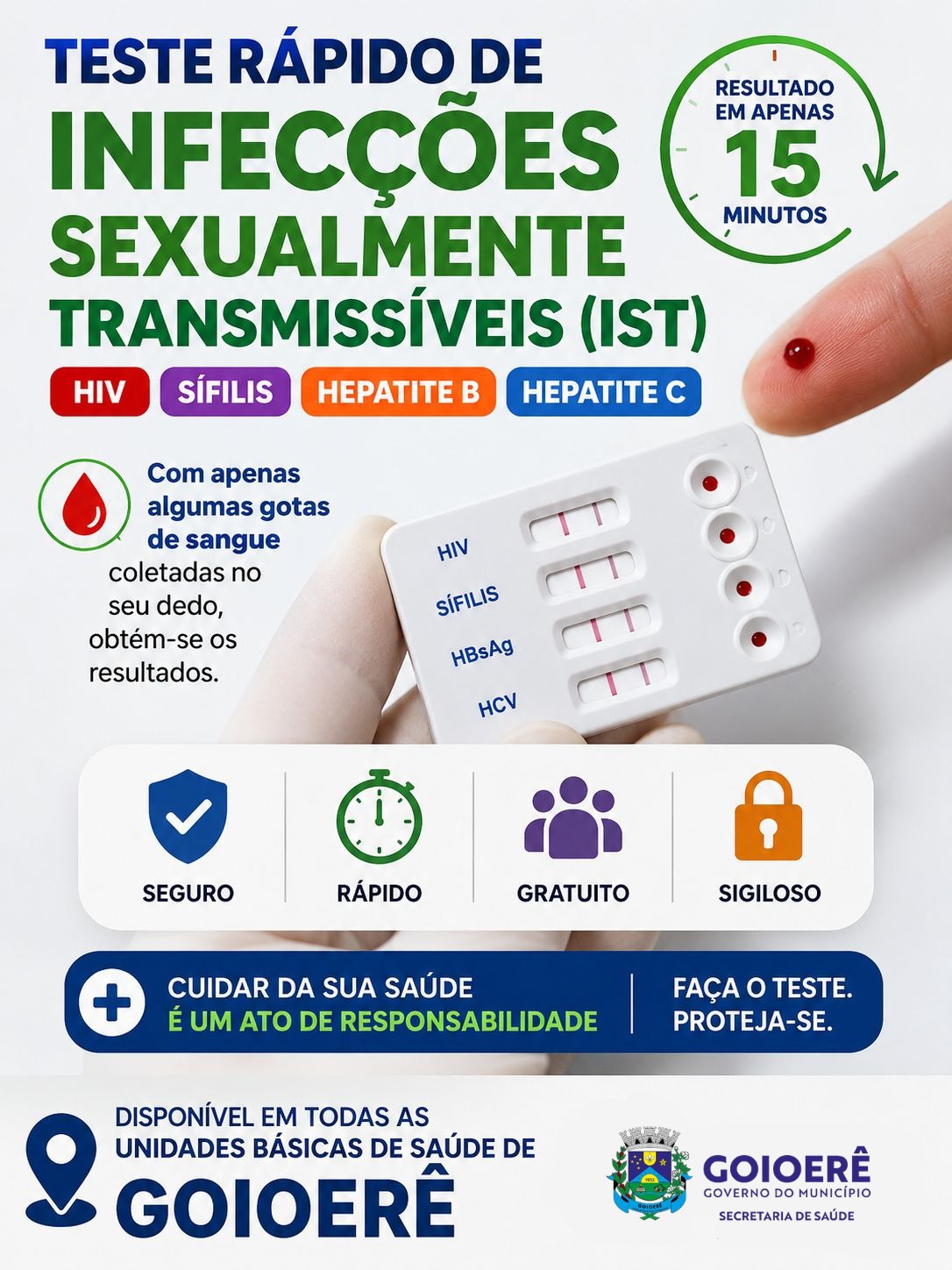 Goioerê reforça oferta gratuita de testes rápidos para ISTs nas UBS